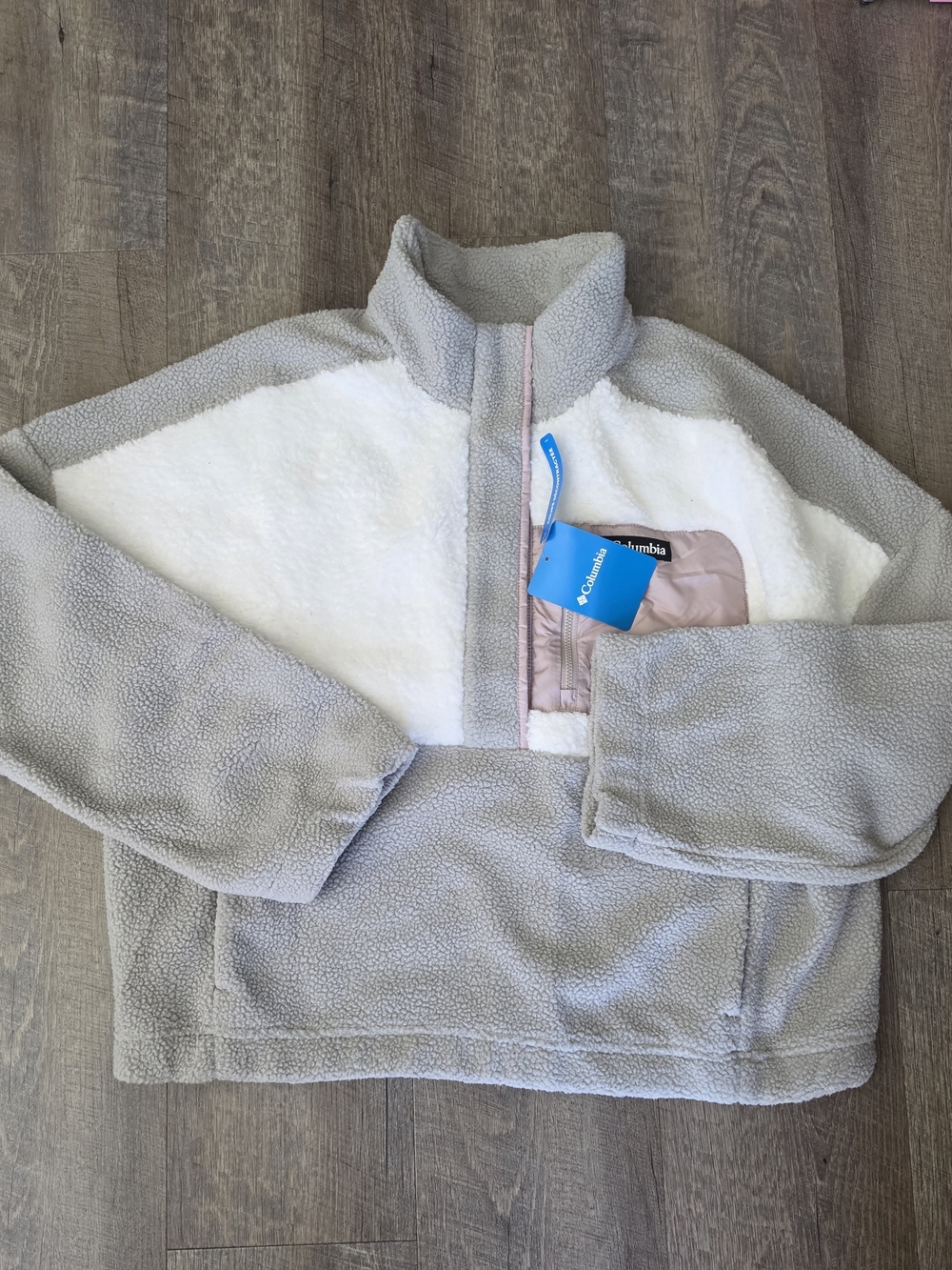 Columbia Wome's Fleece Pullover - Light Gray & White